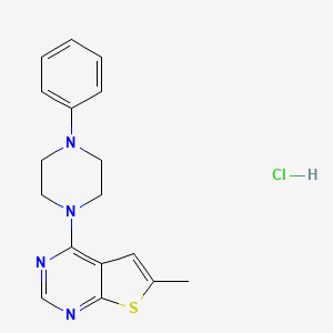 molecular formula C17H19ClN4S B4201903 6-methyl-4-(4-phenyl-1-piperazinyl)thieno[2,3-d]pyrimidine hydrochloride 