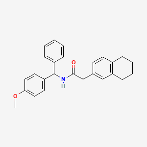 molecular formula C26H27NO2 B4201912 N-[(4-methoxyphenyl)(phenyl)methyl]-2-(5,6,7,8-tetrahydro-2-naphthalenyl)acetamide 