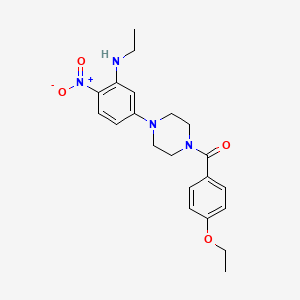 molecular formula C21H26N4O4 B4201952 5-[4-(4-ethoxybenzoyl)-1-piperazinyl]-N-ethyl-2-nitroaniline 