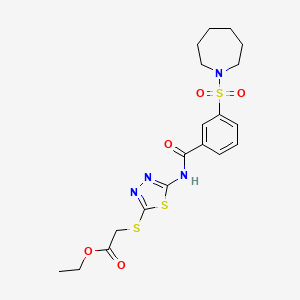 ethyl [(5-{[3-(1-azepanylsulfonyl)benzoyl]amino}-1,3,4-thiadiazol-2-yl)thio]acetate