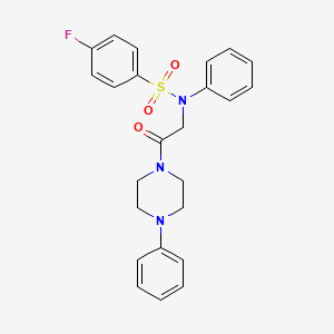 molecular formula C24H24FN3O3S B4201998 4-fluoro-N-[2-oxo-2-(4-phenylpiperazin-1-yl)ethyl]-N-phenylbenzenesulfonamide 