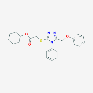 molecular formula C23H25N3O3S B420202 cyclohexyl {[5-(phenoxymethyl)-4-phenyl-4H-1,2,4-triazol-3-yl]sulfanyl}acetate 