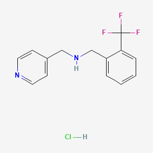 molecular formula C14H14ClF3N2 B4202024 1-pyridin-4-yl-N-[[2-(trifluoromethyl)phenyl]methyl]methanamine;hydrochloride 