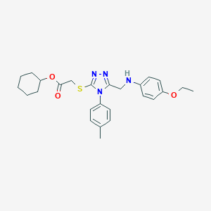 molecular formula C26H32N4O3S B420203 cyclohexyl {[5-[(4-ethoxyanilino)methyl]-4-(4-methylphenyl)-4H-1,2,4-triazol-3-yl]sulfanyl}acetate 