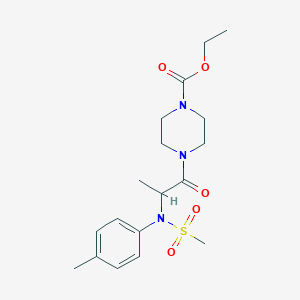 ethyl 4-[N-(4-methylphenyl)-N-(methylsulfonyl)alanyl]-1-piperazinecarboxylate