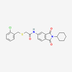 2-[(2-chlorobenzyl)thio]-N-(2-cyclohexyl-1,3-dioxo-2,3-dihydro-1H-isoindol-5-yl)acetamide