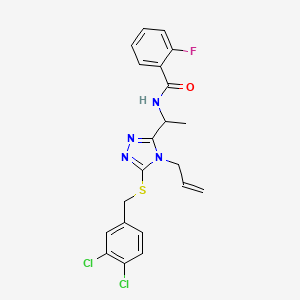 N-(1-{5-[(3,4-dichlorobenzyl)sulfanyl]-4-(prop-2-en-1-yl)-4H-1,2,4-triazol-3-yl}ethyl)-2-fluorobenzamide