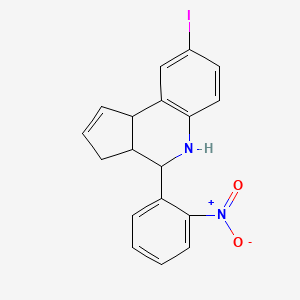 molecular formula C18H15IN2O2 B4202079 8-iodo-4-(2-nitrophenyl)-3a,4,5,9b-tetrahydro-3H-cyclopenta[c]quinoline 