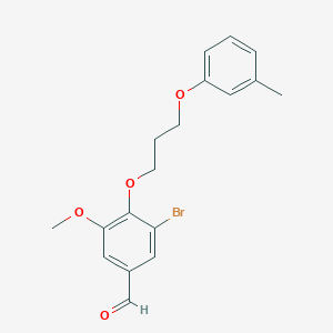 3-bromo-5-methoxy-4-[3-(3-methylphenoxy)propoxy]benzaldehyde