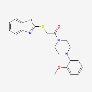 molecular formula C20H21N3O3S B4202090 2-({2-[4-(2-methoxyphenyl)-1-piperazinyl]-2-oxoethyl}thio)-1,3-benzoxazole 