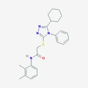 molecular formula C24H28N4OS B420210 2-[(5-cyclohexyl-4-phenyl-4H-1,2,4-triazol-3-yl)sulfanyl]-N-(2,3-dimethylphenyl)acetamide 