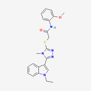 2-[[5-(1-ethylindol-3-yl)-4-methyl-1,2,4-triazol-3-yl]sulfanyl]-N-(2-methoxyphenyl)acetamide