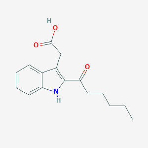 molecular formula C16H19NO3 B420219 (2-hexanoyl-1H-indol-3-yl)acetic acid 