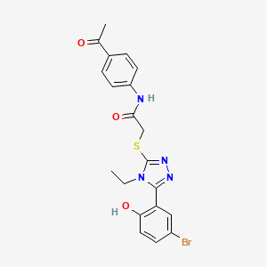 N-(4-acetylphenyl)-2-{[5-(5-bromo-2-hydroxyphenyl)-4-ethyl-4H-1,2,4-triazol-3-yl]thio}acetamide