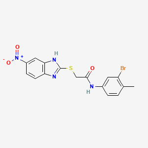 N-(3-bromo-4-methylphenyl)-2-[(6-nitro-1H-benzimidazol-2-yl)thio]acetamide