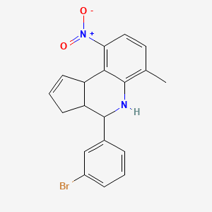 4-(3-bromophenyl)-6-methyl-9-nitro-3a,4,5,9b-tetrahydro-3H-cyclopenta[c]quinoline