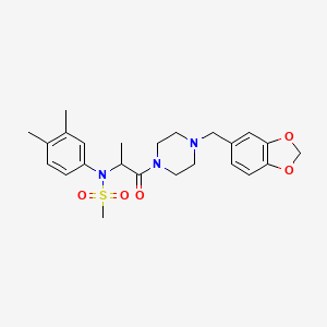 N-{2-[4-(1,3-benzodioxol-5-ylmethyl)-1-piperazinyl]-1-methyl-2-oxoethyl}-N-(3,4-dimethylphenyl)methanesulfonamide