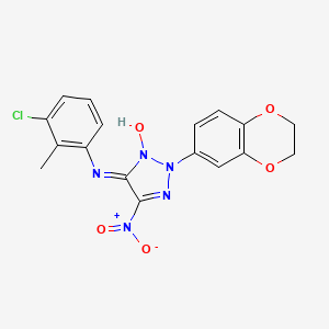 N-(3-chloro-2-methylphenyl)-2-(2,3-dihydro-1,4-benzodioxin-6-yl)-5-nitro-2H-1,2,3-triazol-4-amine 3-oxide