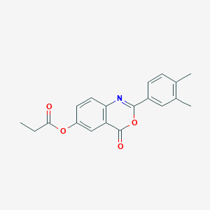 2-(3,4-dimethylphenyl)-4-oxo-4H-3,1-benzoxazin-6-yl propionate