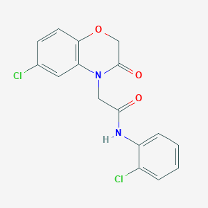 molecular formula C16H12Cl2N2O3 B4202316 2-(6-chloro-3-oxo-2,3-dihydro-4H-1,4-benzoxazin-4-yl)-N-(2-chlorophenyl)acetamide 