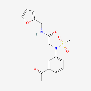 molecular formula C16H18N2O5S B4202361 N~2~-(3-acetylphenyl)-N~1~-(2-furylmethyl)-N~2~-(methylsulfonyl)glycinamide 