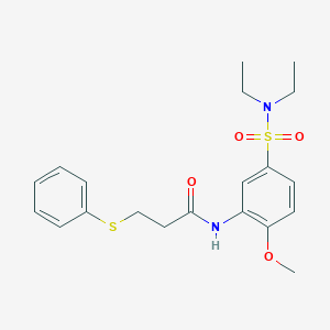 N-{5-[(diethylamino)sulfonyl]-2-methoxyphenyl}-3-(phenylthio)propanamide