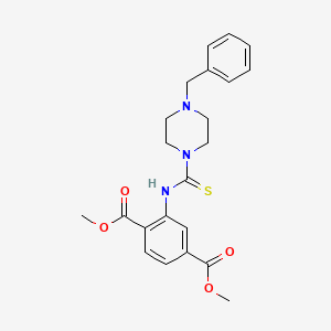 molecular formula C22H25N3O4S B4202369 dimethyl 2-{[(4-benzyl-1-piperazinyl)carbonothioyl]amino}terephthalate 