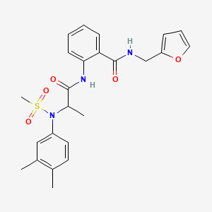 2-{[N-(3,4-dimethylphenyl)-N-(methylsulfonyl)alanyl]amino}-N-(2-furylmethyl)benzamide