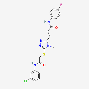 3-[5-({2-[(3-chlorophenyl)amino]-2-oxoethyl}thio)-4-methyl-4H-1,2,4-triazol-3-yl]-N-(4-fluorophenyl)propanamide