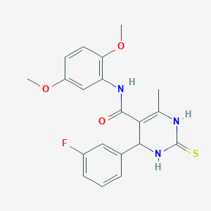 N-(2,5-dimethoxyphenyl)-4-(3-fluorophenyl)-6-methyl-2-thioxo-1,2,3,4-tetrahydro-5-pyrimidinecarboxamide