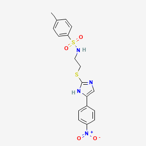 4-methyl-N-(2-{[4-(4-nitrophenyl)-1H-imidazol-2-yl]thio}ethyl)benzenesulfonamide