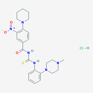 N-({[2-(4-methyl-1-piperazinyl)phenyl]amino}carbonothioyl)-3-nitro-4-(1-piperidinyl)benzamide hydrochloride