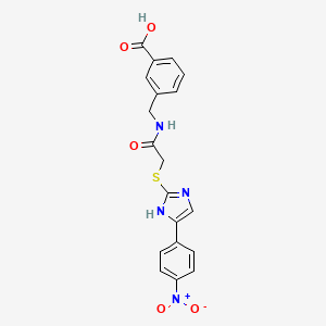 3-{[({[4-(4-nitrophenyl)-1H-imidazol-2-yl]thio}acetyl)amino]methyl}benzoic acid