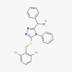 molecular formula C22H17Cl2N3OS B4202423 {5-[(2,6-dichlorobenzyl)thio]-4-phenyl-4H-1,2,4-triazol-3-yl}(phenyl)methanol 