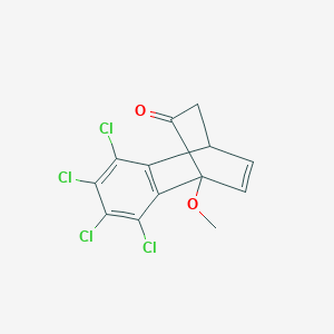 molecular formula C13H8Cl4O2 B420244 3,4,5,6-Tetrachloro-8-methoxytricyclo[6.2.2.0~2,7~]dodeca-2,4,6,11-tetraen-9-one 