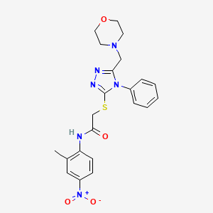 N-(2-methyl-4-nitrophenyl)-2-{[5-(4-morpholinylmethyl)-4-phenyl-4H-1,2,4-triazol-3-yl]thio}acetamide