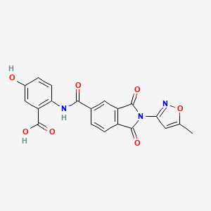 molecular formula C20H13N3O7 B4202453 5-hydroxy-2-({[2-(5-methyl-3-isoxazolyl)-1,3-dioxo-2,3-dihydro-1H-isoindol-5-yl]carbonyl}amino)benzoic acid 