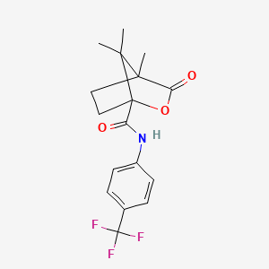 molecular formula C17H18F3NO3 B4202461 4,7,7-trimethyl-3-oxo-N-[4-(trifluoromethyl)phenyl]-2-oxabicyclo[2.2.1]heptane-1-carboxamide 