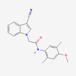 molecular formula C20H19N3O2 B4202468 2-(3-cyano-1H-indol-1-yl)-N-(4-methoxy-2,5-dimethylphenyl)acetamide 