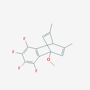 molecular formula C15H12F4O B420247 Methyl 3,4,5,6-tetrafluoro-9,12-dimethyltricyclo[6.2.2.0~2,7~]dodeca-2,4,6,9,11-pentaen-1-yl ether 