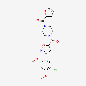 1-{[3-(5-chloro-2,4-dimethoxyphenyl)-4,5-dihydro-5-isoxazolyl]carbonyl}-4-(2-furoyl)piperazine