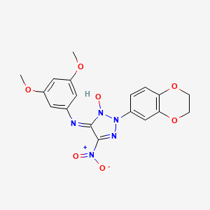 2-(2,3-dihydro-1,4-benzodioxin-6-yl)-N-(3,5-dimethoxyphenyl)-5-nitro-2H-1,2,3-triazol-4-amine 3-oxide