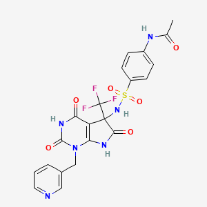 N-[4-({[2,4,6-trioxo-1-(3-pyridinylmethyl)-5-(trifluoromethyl)-2,3,4,5,6,7-hexahydro-1H-pyrrolo[2,3-d]pyrimidin-5-yl]amino}sulfonyl)phenyl]acetamide