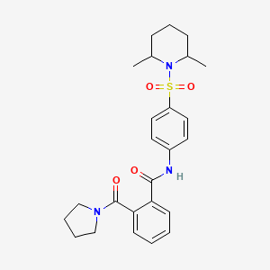 N-{4-[(2,6-dimethyl-1-piperidinyl)sulfonyl]phenyl}-2-(1-pyrrolidinylcarbonyl)benzamide