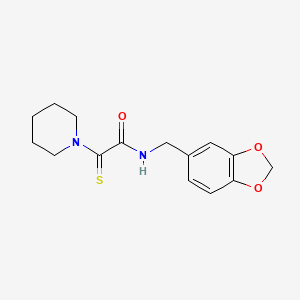 molecular formula C15H18N2O3S B4202540 N-(1,3-benzodioxol-5-ylmethyl)-2-(1-piperidinyl)-2-thioxoacetamide 