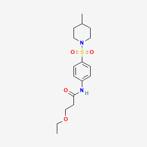 3-ethoxy-N-{4-[(4-methyl-1-piperidinyl)sulfonyl]phenyl}propanamide