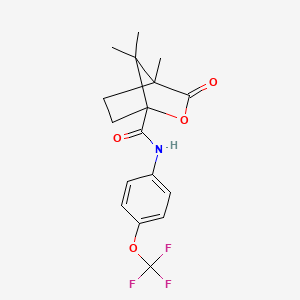 4,7,7-trimethyl-3-oxo-N-[4-(trifluoromethoxy)phenyl]-2-oxabicyclo[2.2.1]heptane-1-carboxamide