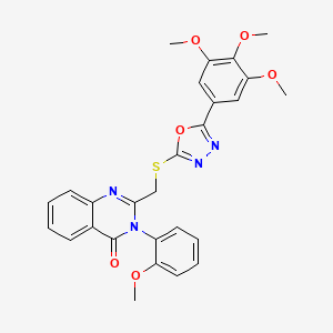 3-(2-methoxyphenyl)-2-({[5-(3,4,5-trimethoxyphenyl)-1,3,4-oxadiazol-2-yl]thio}methyl)-4(3H)-quinazolinone