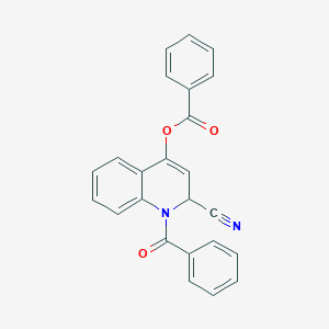 molecular formula C24H16N2O3 B420259 1-Benzoyl-2-cyano-1,2-dihydro-4-quinolinyl benzoate 