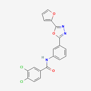 molecular formula C19H11Cl2N3O3 B4202595 3,4-dichloro-N-{3-[5-(2-furyl)-1,3,4-oxadiazol-2-yl]phenyl}benzamide 